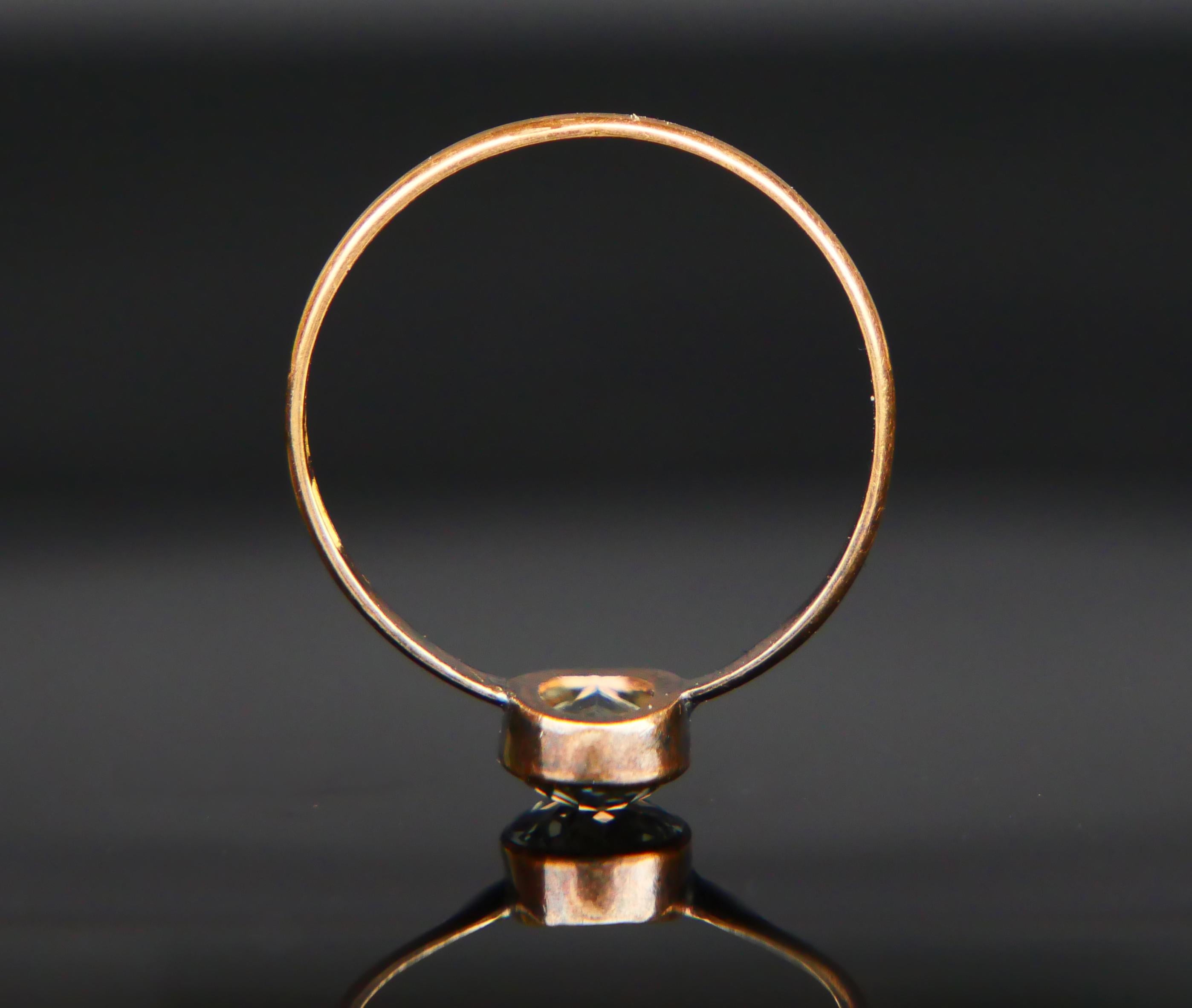 Women's 1923 Ring natural 1.25 ct. Aquamarine solid 18K Gold Ø 6.5 US/ 1.3 gr For Sale