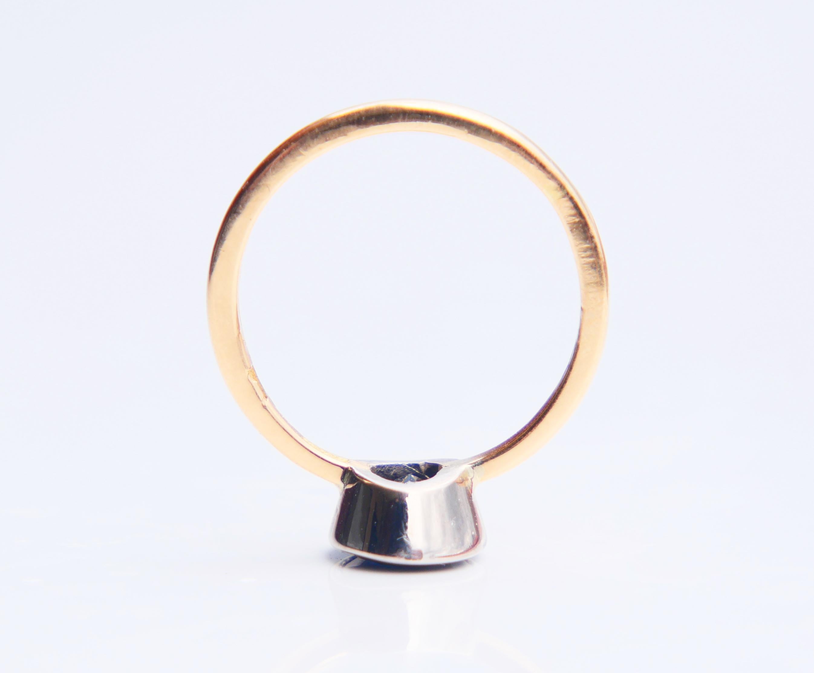 Women's 1923 Ring natural 3.25ct Sapphire solid 18K Yellow Gold Ring Ø 6.5US / 3.8gr For Sale