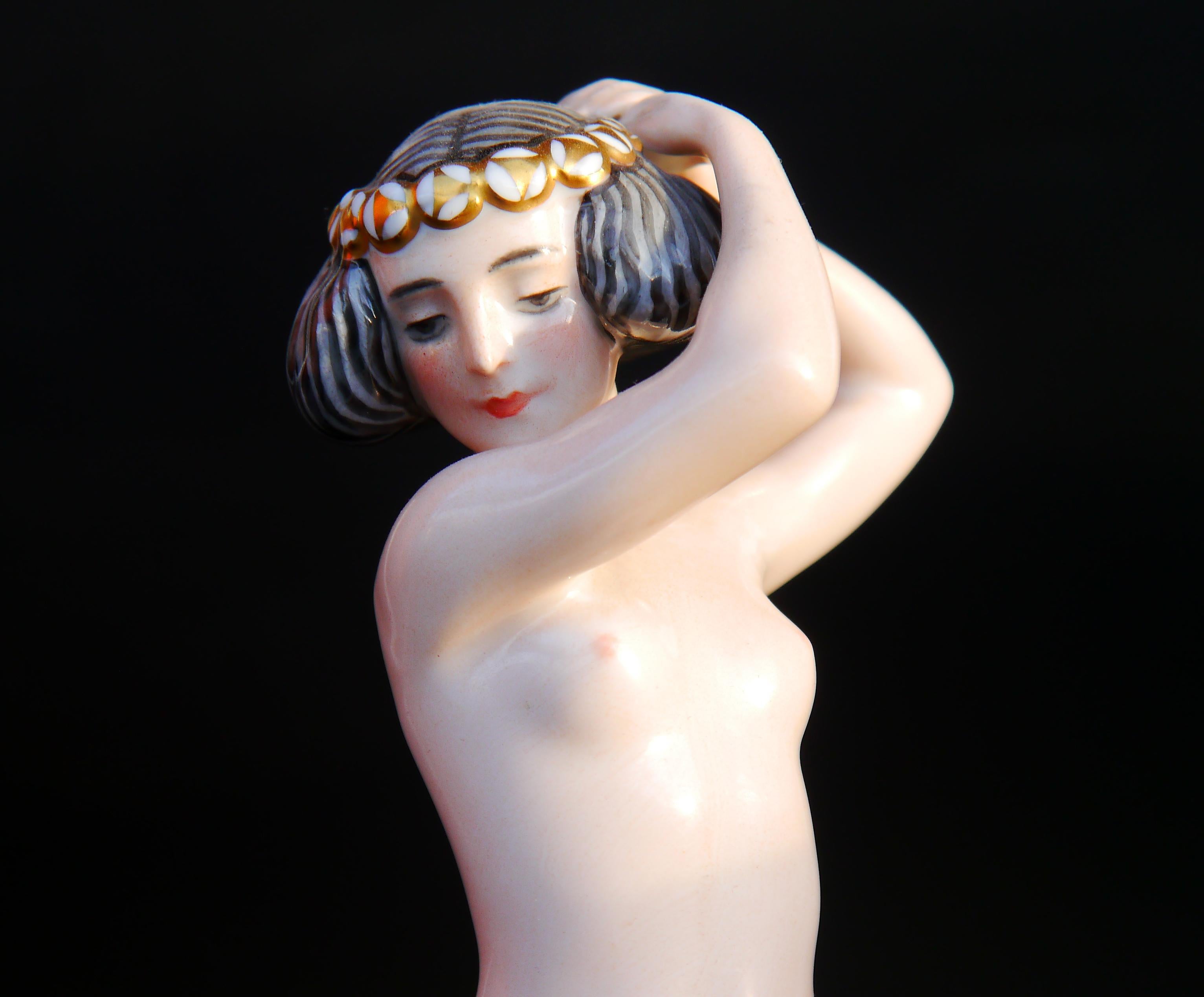 Art Nouveau 1923 Rosenthal Ariadne A.Caasmann Porcelain Figure Figurine For Sale