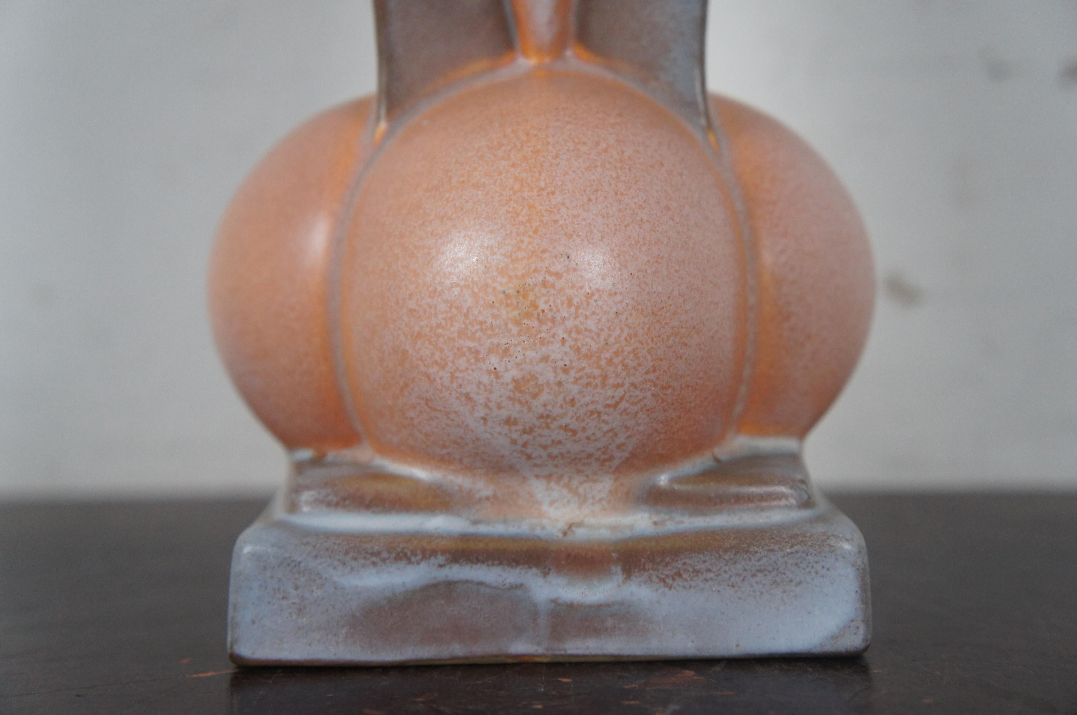 1924 Antique Art Deco Roseville Futura Pottery Four Ball Flower Vase 393-12  3