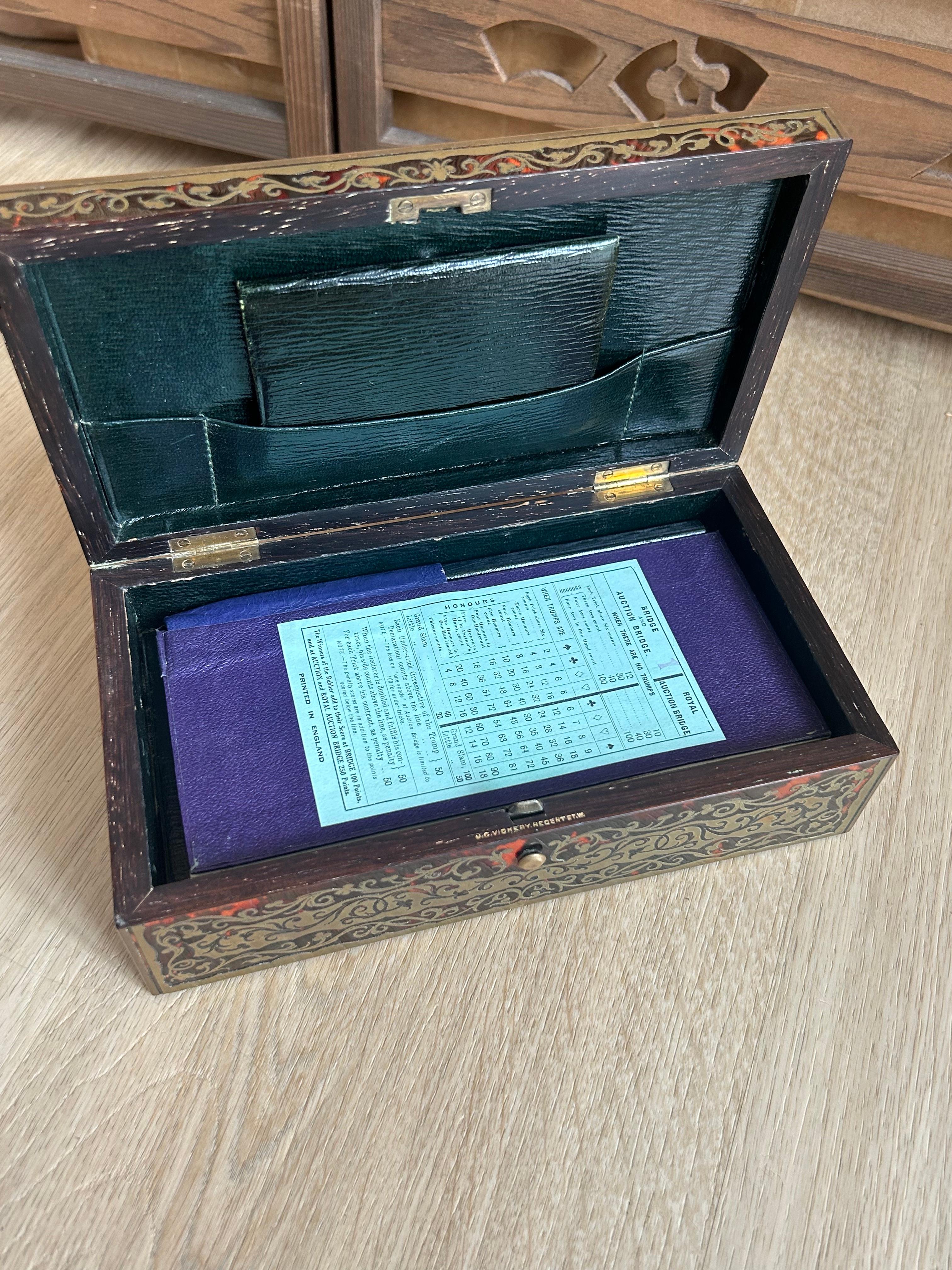 1924 Boulle Kartenbox im Angebot 7