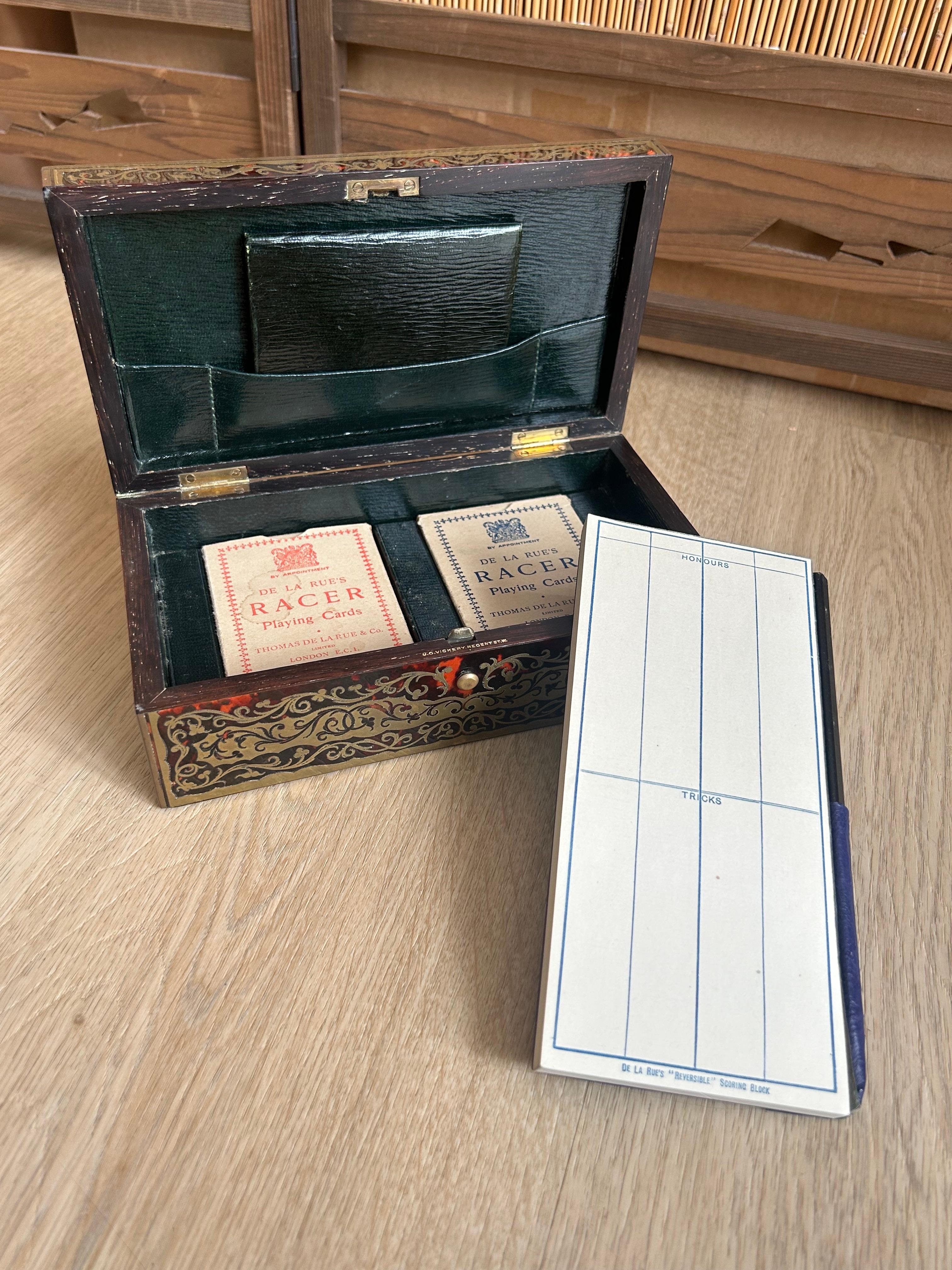 1924 Boulle Kartenbox im Angebot 3