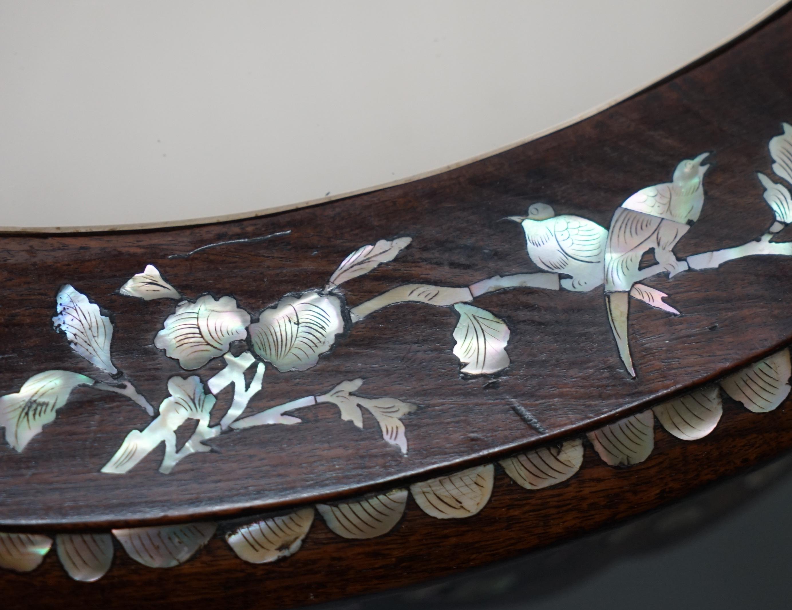 Mother-of-Pearl 1924 British Empire Chinese Exhibition Rosewood & Mother of Pearl Inlaid Table