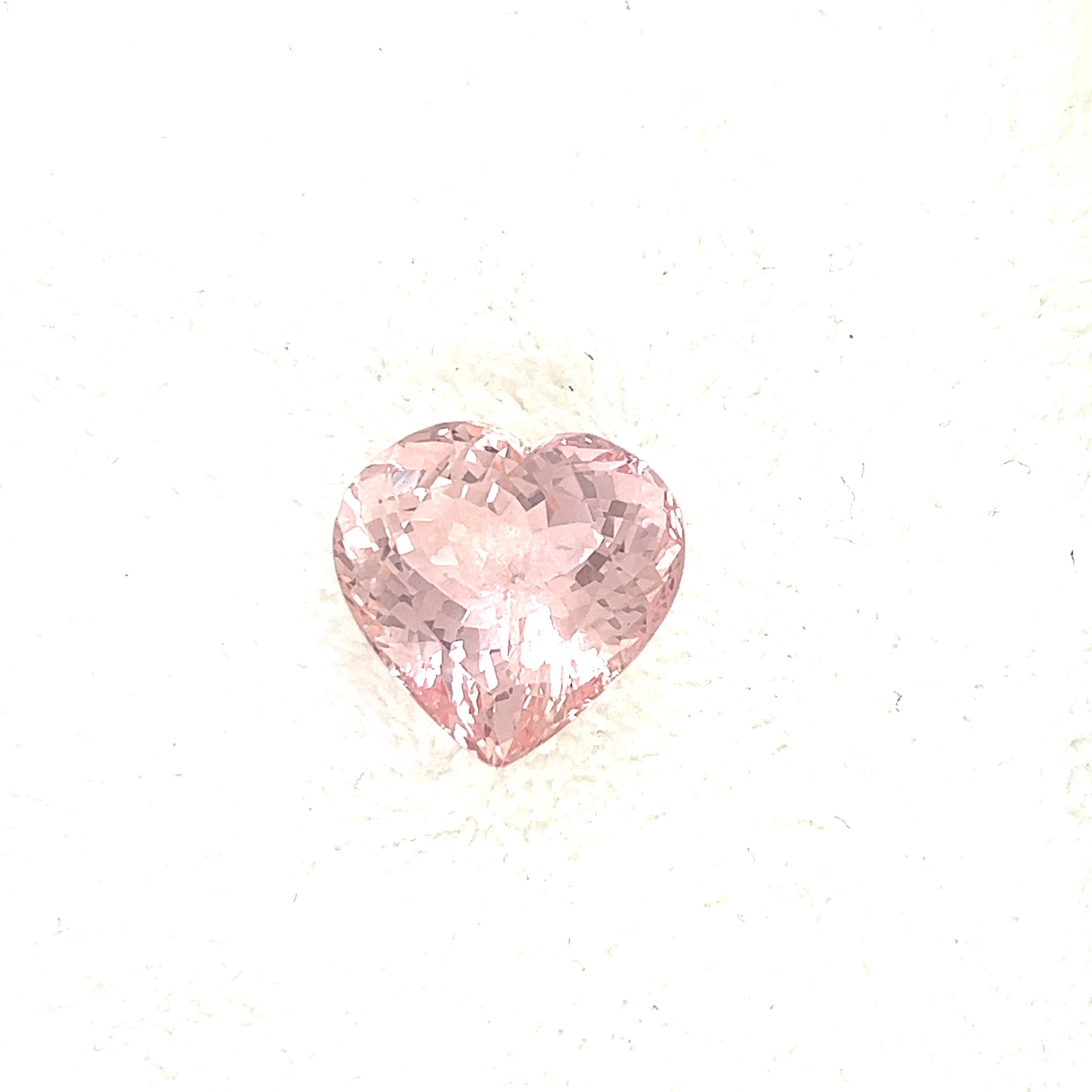 Heart Cut 19.24 Carat AAA Natural Pink Morganite Heart Shape Loose Gemstone Jewelry For Sale