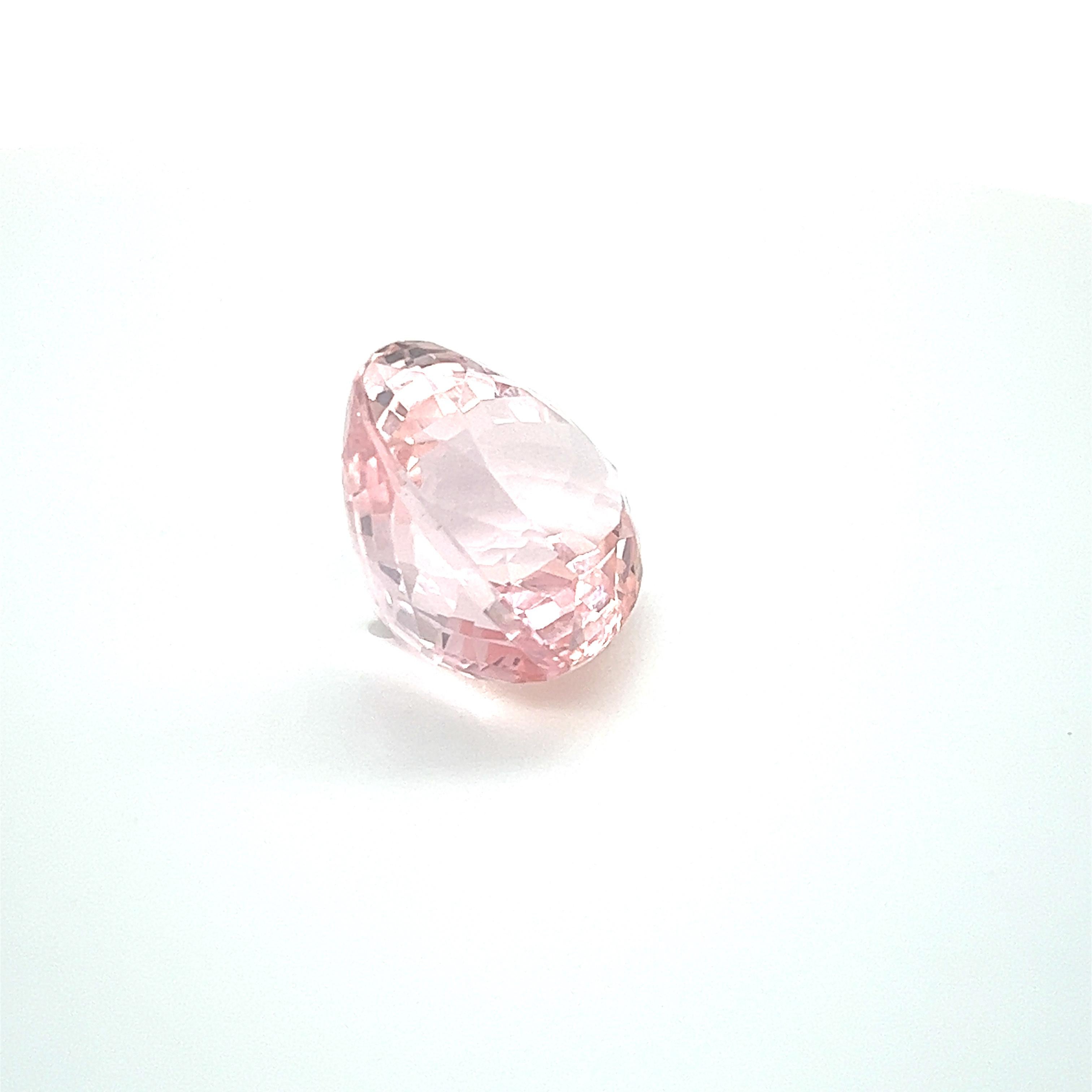19.24 Carat AAA Natural Pink Morganite Heart Shape Loose Gemstone Jewelry In New Condition For Sale In New York, NY