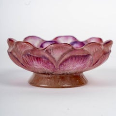 1924 Gabriel Argy Rousseau - Ashtray Pintray Open Flower Glass Pate De Verre