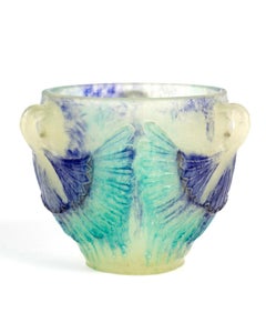 1924 Gabriel Argy-Rousseau Bowl Lotus Pate de Verre Glass
