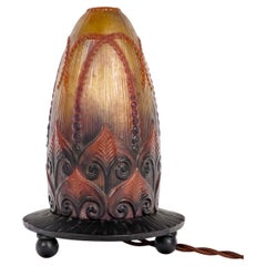 1924 Gabriel Argy Rousseau Nightlight Lamp Plantes Aquatiques Pate Verre Glass