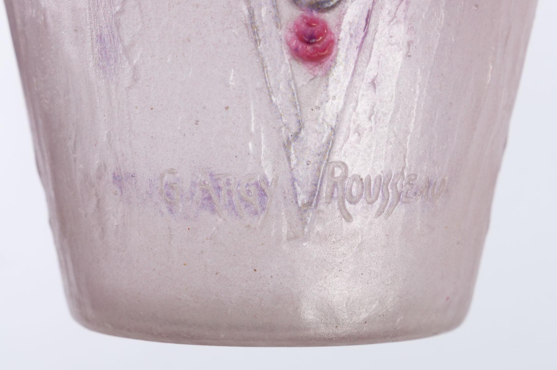 Blown Glass 1924 Gabriel Argy-Rousseau Primeveres Vase Pate de Verre Cameo Glass
