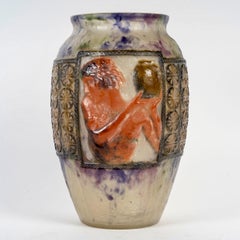 1924 Gabriel Argy Rousseau - Vase Libation Glass Pate De Verre