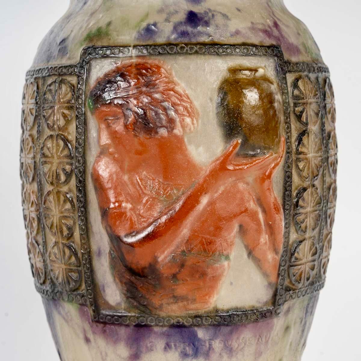 1924 Gabriel Argy-Rousseau - Vaso libagione in vetro Pate De Verre In condizioni buone in vendita a Boulogne Billancourt, FR
