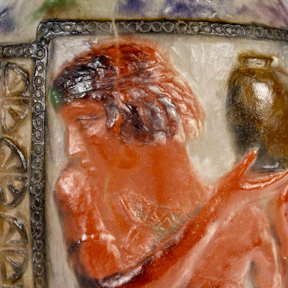 Inizio XX secolo 1924 Gabriel Argy-Rousseau - Vaso libagione in vetro Pate De Verre in vendita