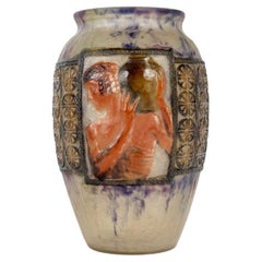 1924 Gabriel Argy Rousseau - Vase Libation Glass Pate De Verre