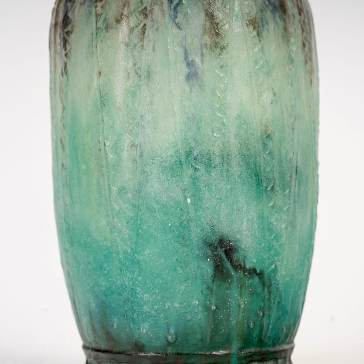 Stampato 1924 Gabriel Argy-Rousseau - Vaso Tebe in vetro Pate De Verre in vendita