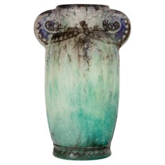 1924 Gabriel Argy-Rousseau - Jarrón Tebas Vidrio Pate De Verre