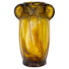 1924 Gabriel Argy Rousseau - Vase Thebes Glass Pate De Verre