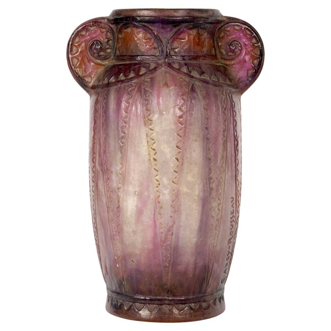 1924 Gabriel Argy Rousseau - Vase aus Thebes-Glas Pate De Verre, Gabriel Argy Rousseau