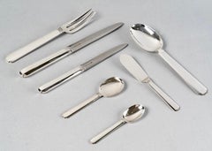 1924 Jean E. Puiforcat Set Of Flatware Cutlery Bayonne Sterling Silver 33 Pieces