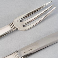 1924 Jean E. Puiforcat Set Of Flatware Cutlery Bayonne Sterling Silver 58 Pieces