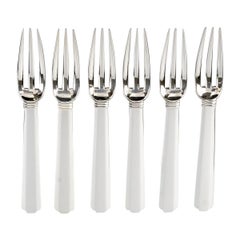 1924 Jean Puiforcat, Set di 6 forchette da tavola Bayonne A. Silver