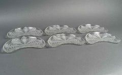 1924 Rene Lalique - 6 Salad Crescent Plates Pissenlit Dandelion Glass