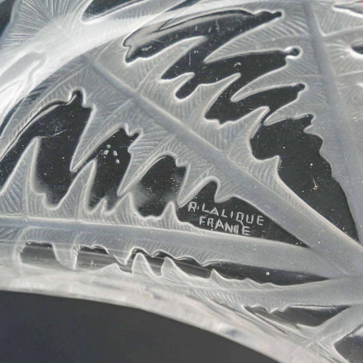 1924 Rene Lalique - 6 Platos de Ensalada Medialuna Pissenlit Vidrio Diente de León Vidrio artístico en venta