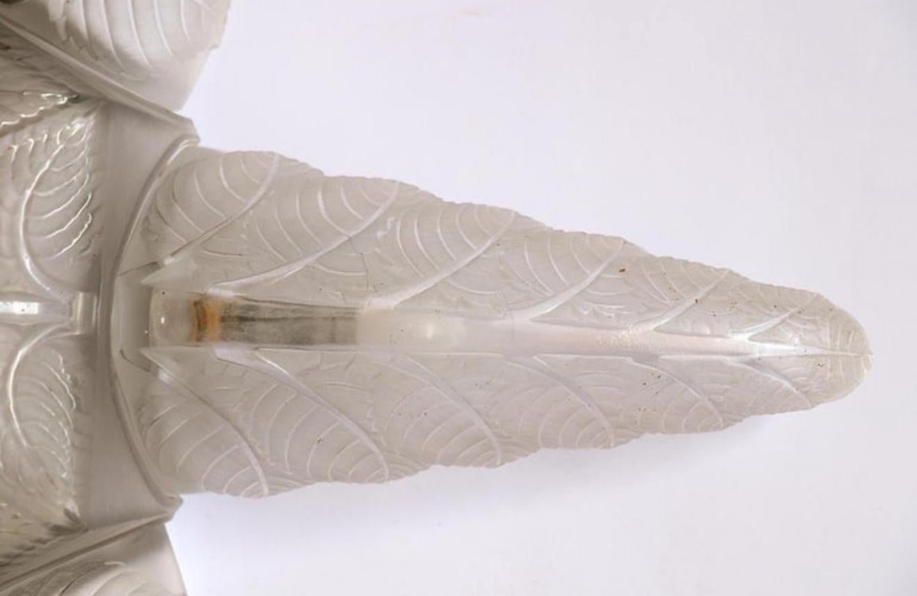 1924 René Lalique - Art Deco Chandelier Noisetier Frosted Glass 1