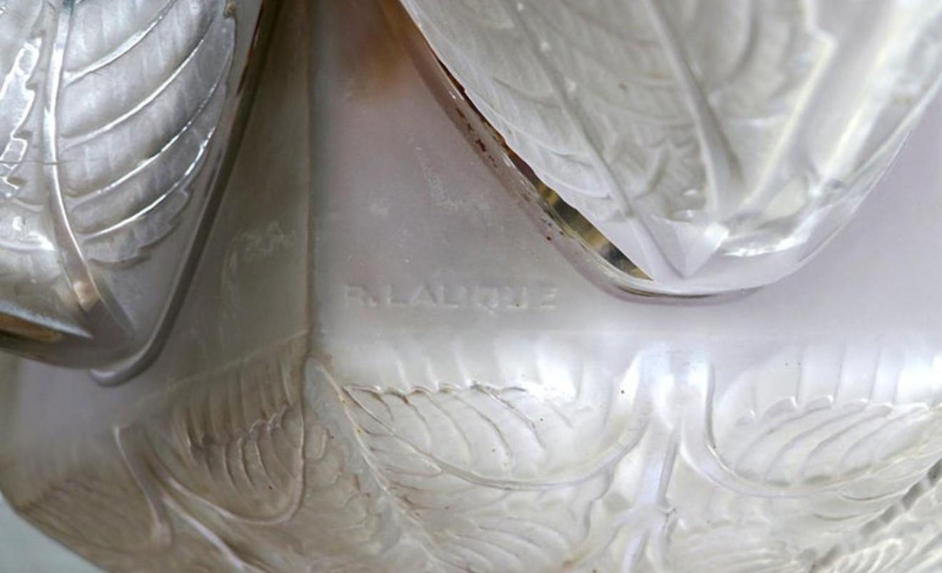 1924 René Lalique - Art Deco Chandelier Noisetier Frosted Glass 2