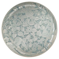 1924 René Lalique, Box Compiegne Frosted Glass with Blue Patina