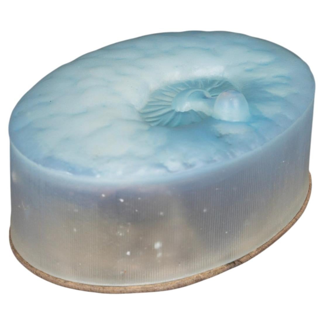 1924 René Lalique Box Corail Rouge Perle Noire Opalescent Glass for Forvil