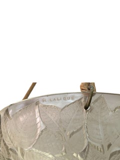 1924 René Lalique, Ceiling Fixture Light Chandelier Charmes Frosted Glass