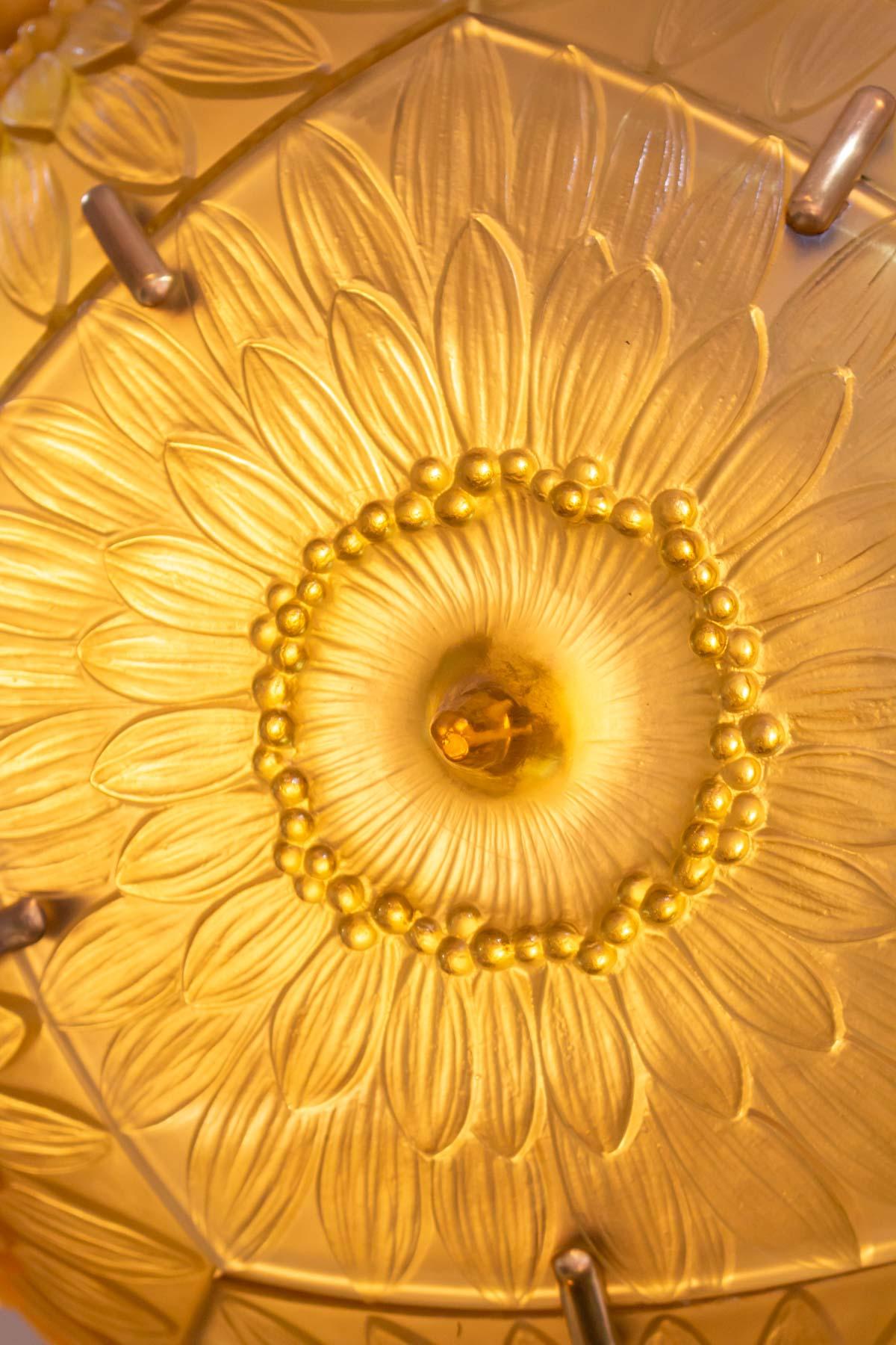 yellow glass chandelier