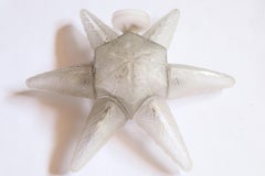 1924 Rene Lalique Noisetier Chandelier Leaves Pattern in Clear and Frosted Glass