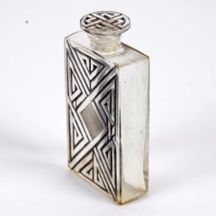 1924 René Lalique - Perfume Bottle 5 Forvil Glass With Black Enamel