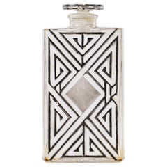 1924 René Lalique - Perfume Bottle 5 Forvil Glass With Black Enamel