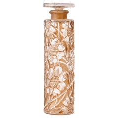 1924 René Lalique, Perfume Bottle Chypre Glass with Sepia Patina for Forvil