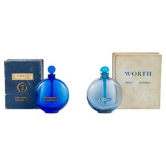1924 René Lalique Perfume Bottles Je Reviens & Dans La Nuit Blue Glass For Worth
