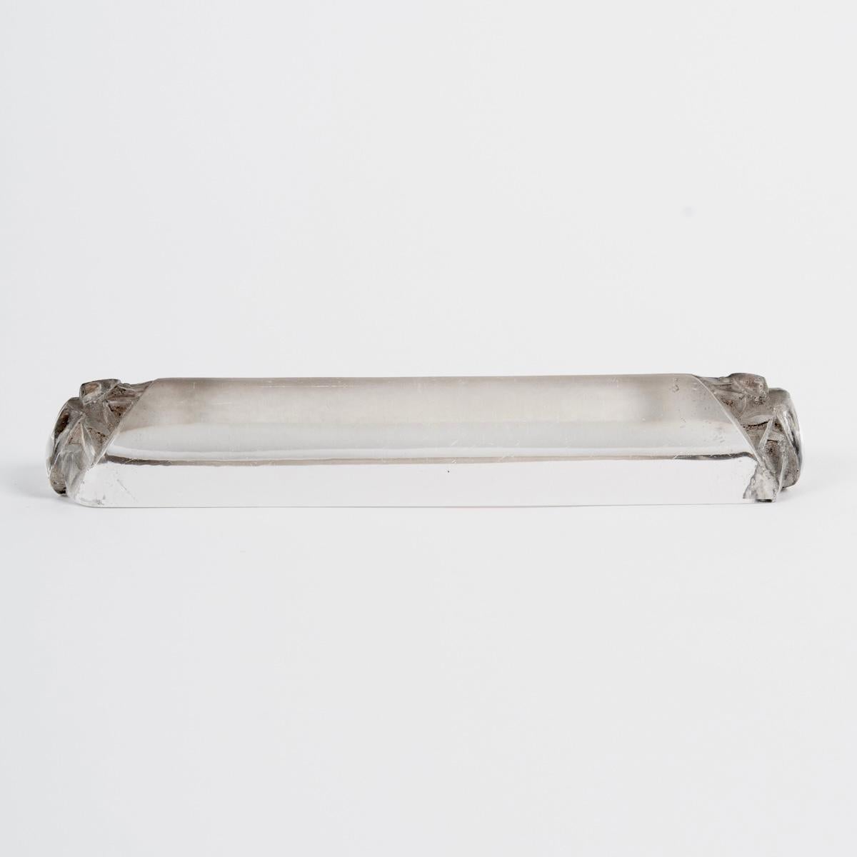 1924 René Lalique Juego de 6 Escarabajos Escarabajos Apoya Cuchillos Vidrio Moldeado en venta