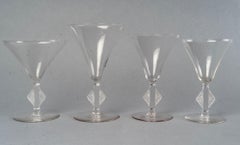 1924 René Lalique, Ensemble de verres de table Savergne Verre clair, 34 pièces