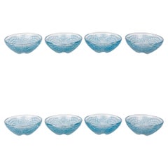 1924 René Lalique - Tablewares Bowls Coquilles Shells Glass With Blue Patina 