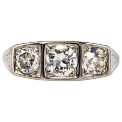 1925 1.20 Carat Diamonds Platinum Art Deco Garter Ring