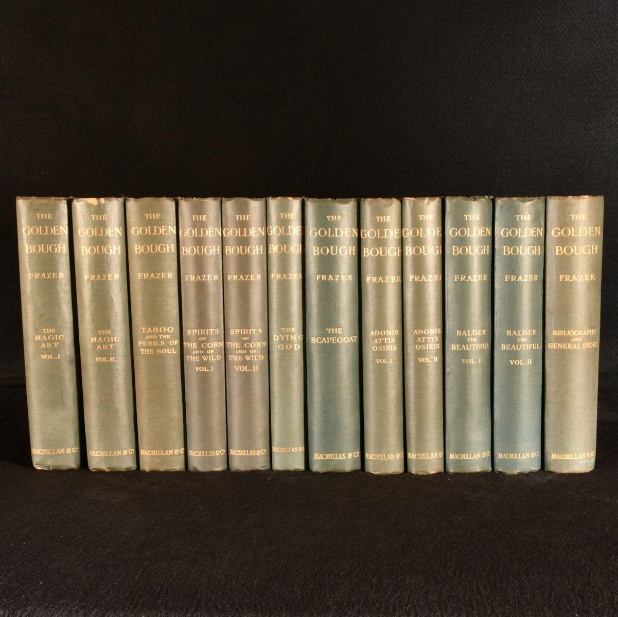 A complete set of the third and best edition of James George Frazer's famous study on religion, mythology and anthropology.

Mixed editions as is common with this work.

The third edition is considered to be the most important, as his work was