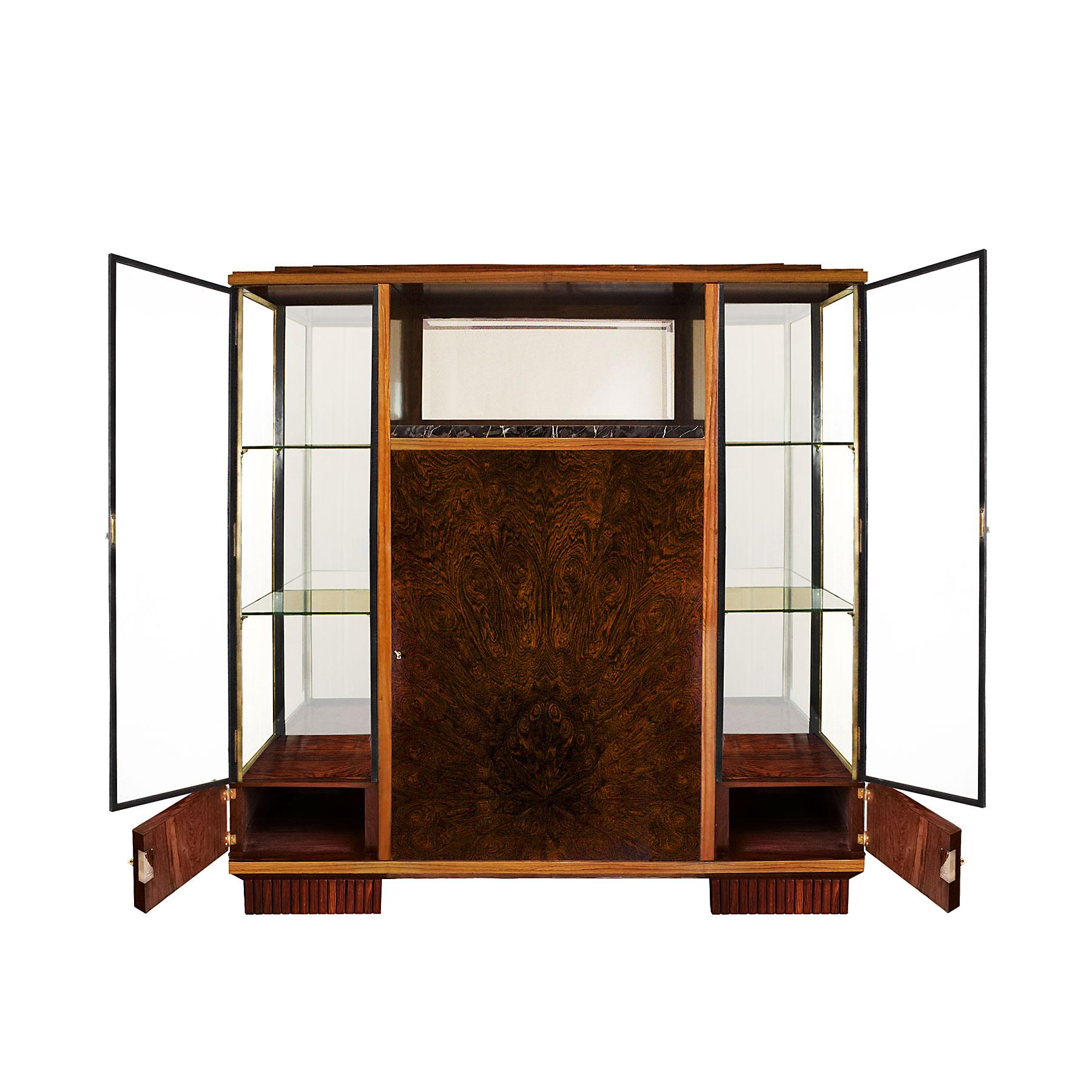 1925 Art Deco Cabinet-Showcase, Can Be Dismantled, Mahogany, Marble - France In Good Condition For Sale In Girona, ES