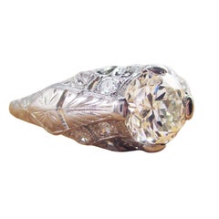 1925, Art Deco Diamond Platinum Engagement Ring