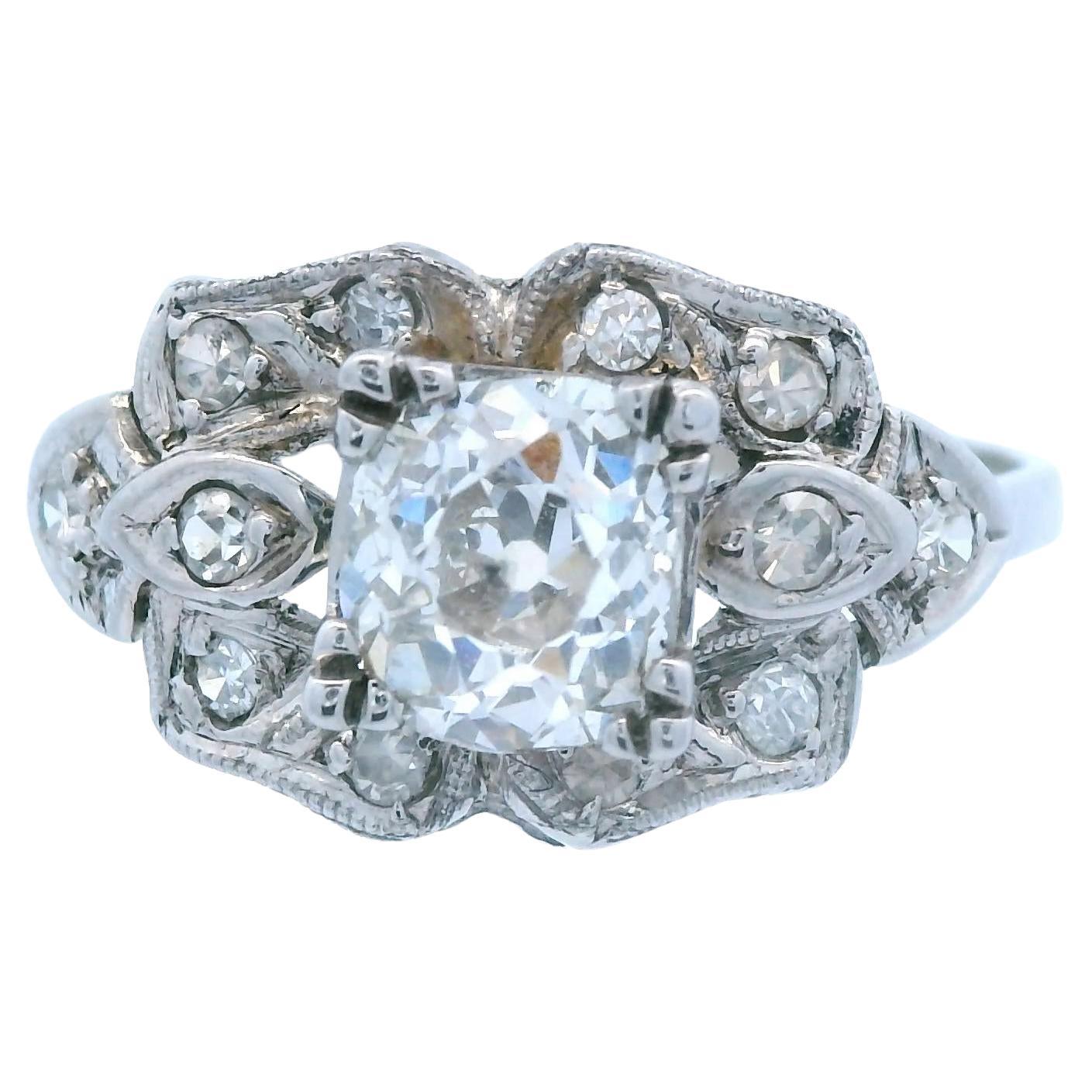 1925 Art Deco Platinum Diamond Engagement Ring