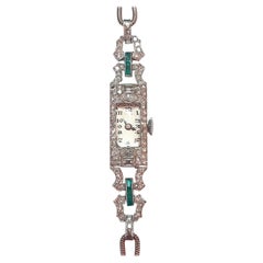 1925 Art Deco Platinum Diamonds Lady Wristwatch