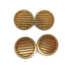 1925 Art Deco Riker Bros Yellow Gold Cufflinks
