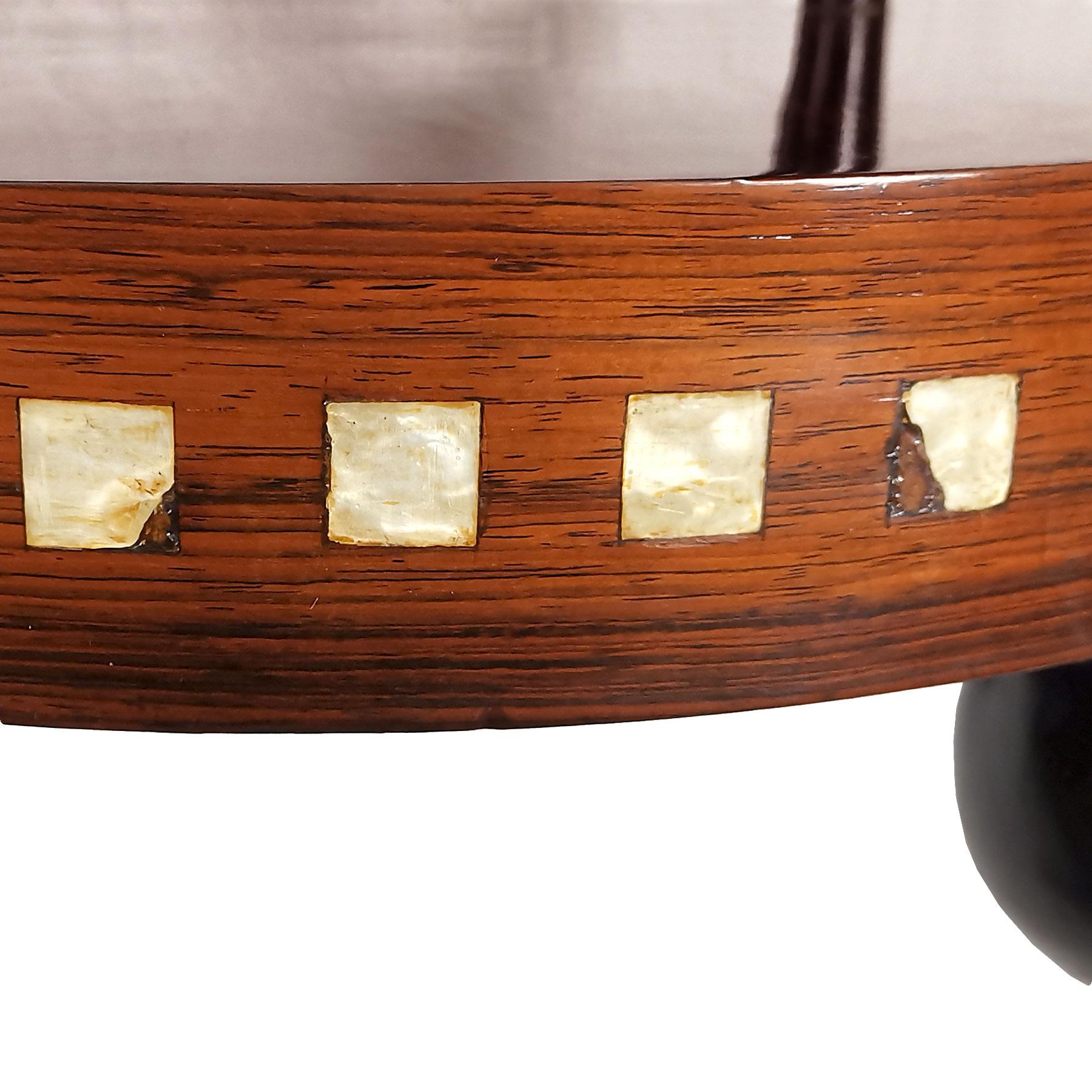 Début du 20ème siècle Table d'appoint Art Déco 1925 de Francisque Chaleyssin, Macassar, acajou - France en vente