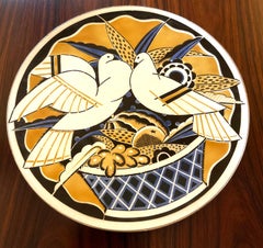 Art Deco Decorative Wall Plate by Géo Condé for Keller & Guerin Luneville, 1925