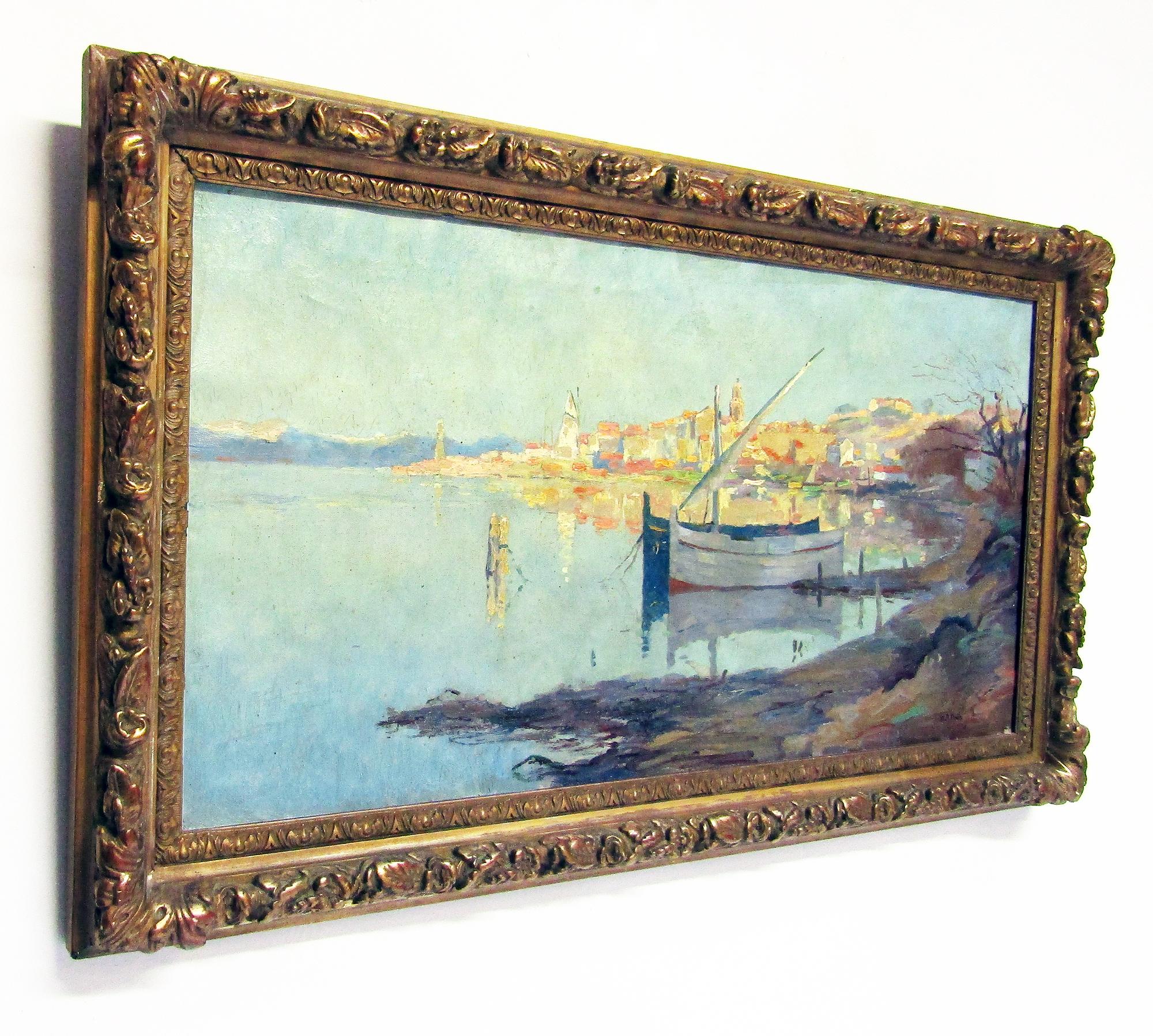 Moderno 1925 Dutch Impressionist Oil On Canvas By Willem Knip, Saint-Tropez Laren School in vendita